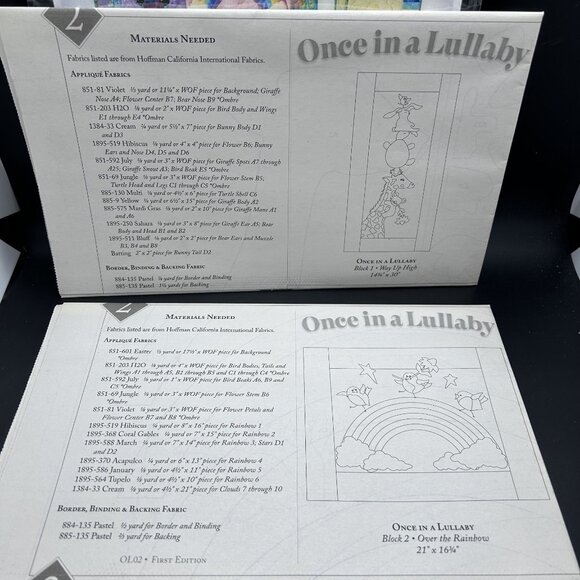 McKenna Ryan Once in a Lullaby Applique Quilt Sewing Complete Pattern Set Uncut - Picture 7 of 9
